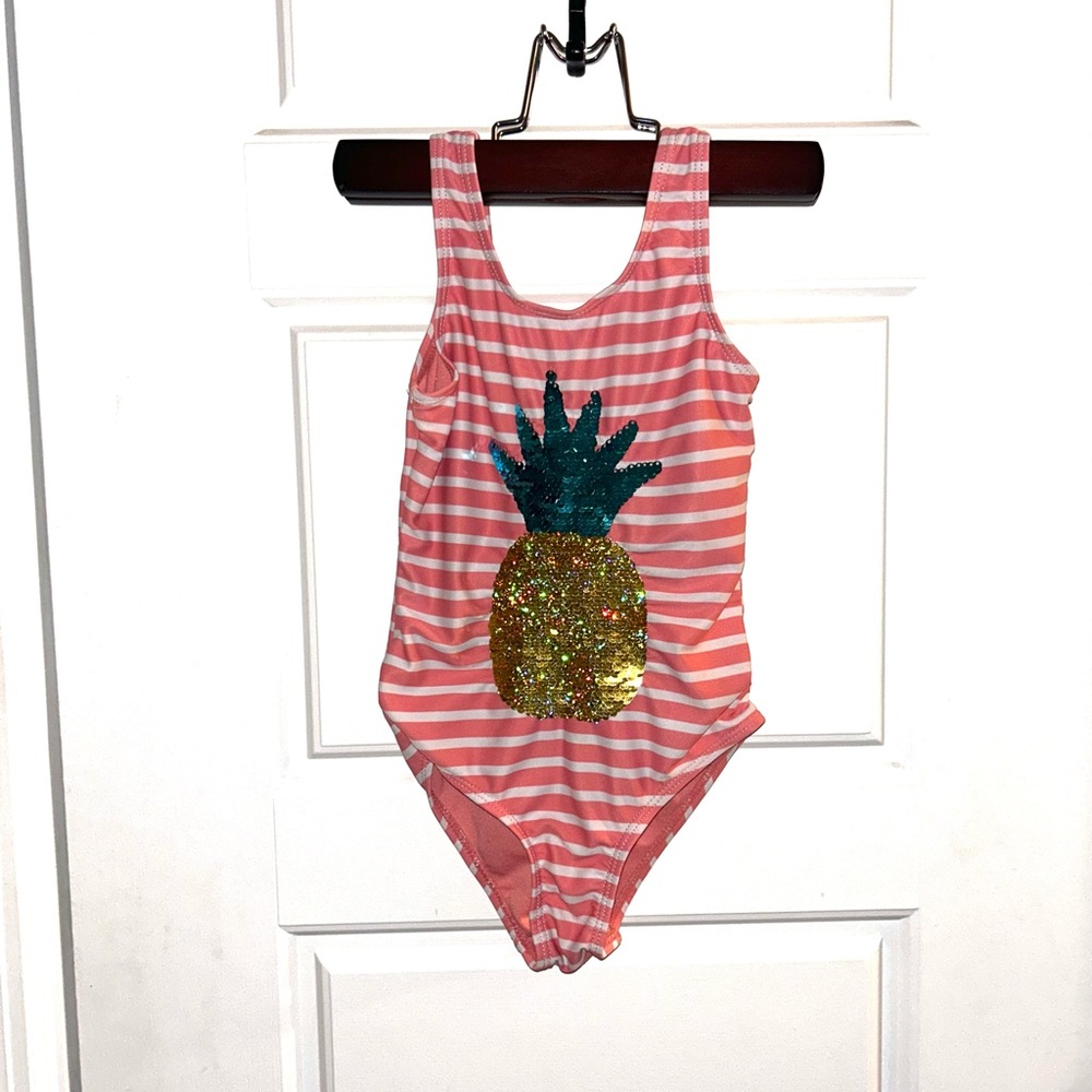 Sweet Pineapple Pink Striped Swimsuit